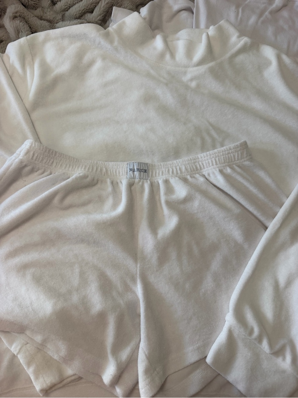 PARKE white terry cloth set
